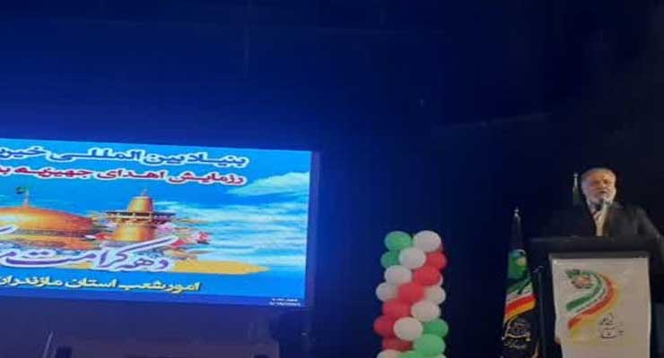 اهدا 110 جهیزیه به زوجین مازندران، آیین افتتاحیّه فروشگاه امور رفاهی بنیاد و برگزاری کارگاه آموزش آیین همسرداری توسط قرارگاه سبحان در ساری به مناسبت دهه کرامت و سفر هیئت دولت به مازندران، اردیبهشت ماه سال1403، با حضور مدیرعامل بنیاد بین‌المللی خیریّه آبشار عاطفه‌ها، رییس مرکز ارتباطات مردمی رییس جمهور دولت سیزدهم و مدیر امورشعب استان مازندران