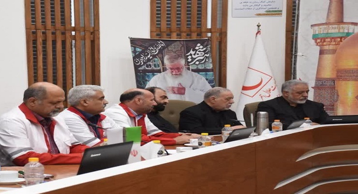 خرداد ماه سال1405 نشست مشترک مدیر جمعیت هلال احمر خراسان رضوی با مجمع خیّرین استان و هیأت مدیره و شورای معاونین درخصوص تشییع رهبر شهید، شرکت مدیرعامل بنیاد بینالمللی خیریه آبشار عاطفهها در نشست هلال احمر خرداد ماه سال1405 نشست مشترک مدیر جمعیت هلال احمر خراسان رضوی با مجمع خیّرین استان و هیأت مدیره و شورای معاونین درخصوص تشییع رهبر شهید، شرکت مدیرعامل بنیاد بینالمللی خیریه آبشار عاطفهها در نشست هلال احمر